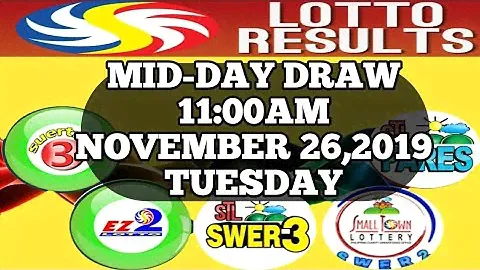 PCSO RESULT 11:00AM DRAW [NOV.26,2019] TUESDAY