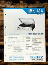 Sony HMK-414 Stereo Service Manual *Original*