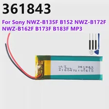 180 мАч Батарея 361843 Для аккумулятора Sony NWZ-B135F B152 NWZ-B172F NWZ-B162F B173F B183F MP3 батареи