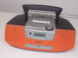 Sony CFD-S47L CD Radio Cassette Corder Boombox Bass Reflex Body Orange FAULTY