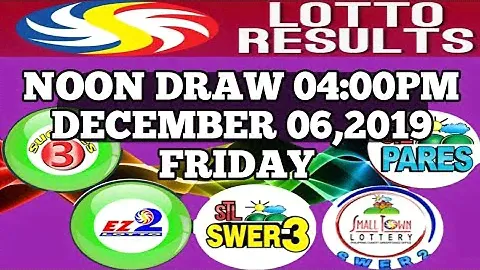 PCSO RESULT 04:00PM DRAW [DEC.6,2019] FRIDAY