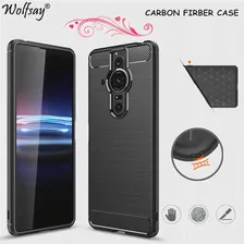 Чехол из Углеродного Волокна Для Sony Xperia Pro I Case Бампер Резиновый Силиконовый Чехол Для Sony Xperia Pro I Case Для Sony Xperia Pro I ProI