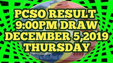 PCSO RESULT 9:00PM DRAW[DEC.05,2019] THURSDAY