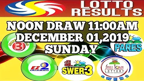 PCSO RESULT 11:00AM DRAW [DEC.01,2019] SUNDAY