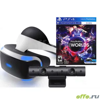Шлем виртуальной реальности Sony PlayStation VR (CUH-ZVR2) + Camera + PlayStation VR Worlds, черно-белый-0