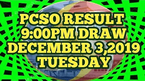 PCSO RESULT 9:00PM DRAW[DEC.3,2019] TUESDAY
