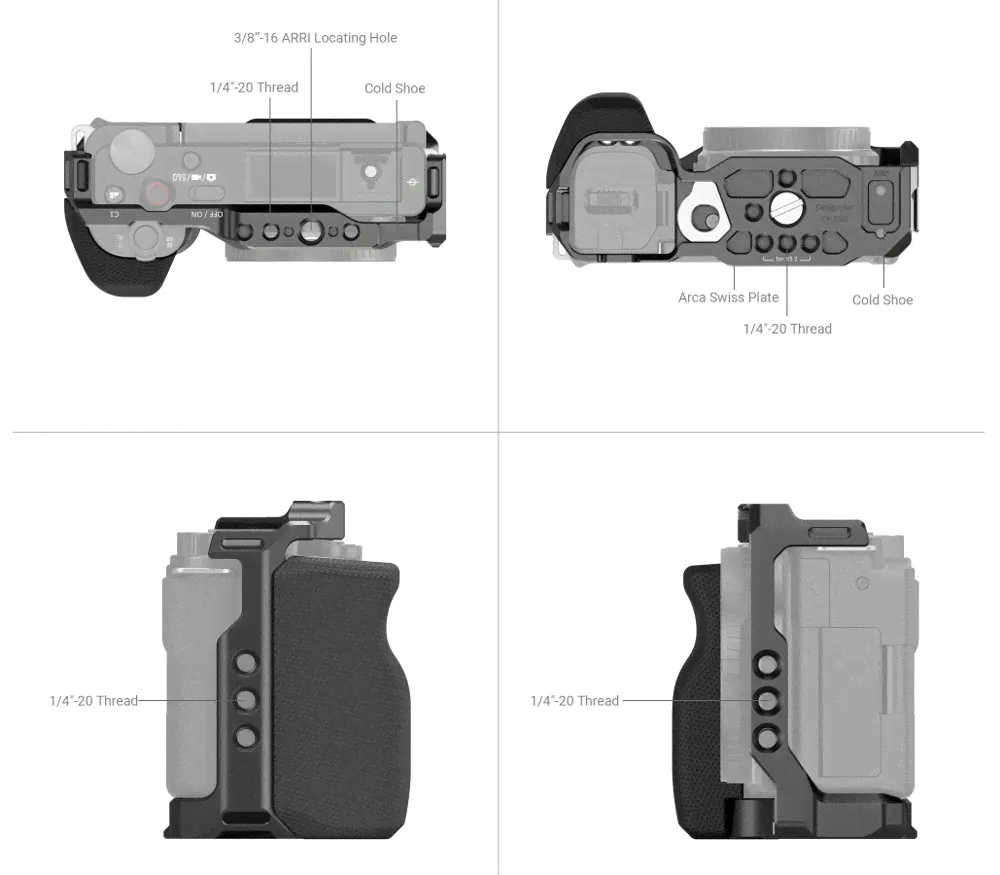 Клетка SmallRig 3538B для Sony ZV-E10, Черный, 3538B для Sony ZV-E10-3
