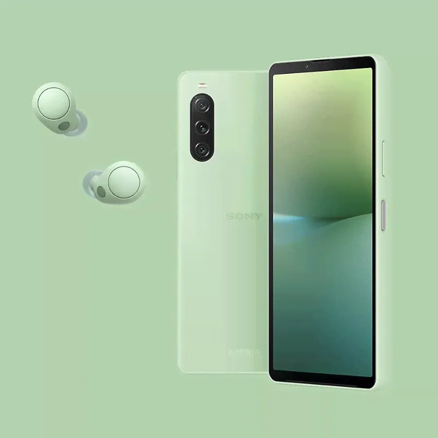Стильный комплект зелёный Sony Xperia 10 V + Sony WF-C700N-0