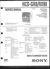 Sony Original Service Manual fr HCD- GR8/RX 90